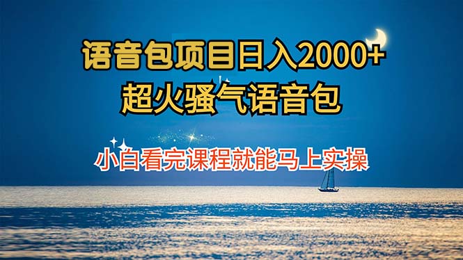 语音包项目 日入2000+ 超火骚气语音包小白看完课程就能马上实操-青禾学社