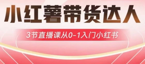 小红薯达人带货启航计划，3节直播课从0-1入门小红书-青禾学社