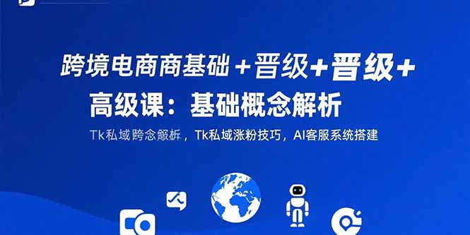 跨境电商基础+晋级+高级课:基础概念解析,Tk私域涨粉技巧,AI客服系统搭建-青禾学社