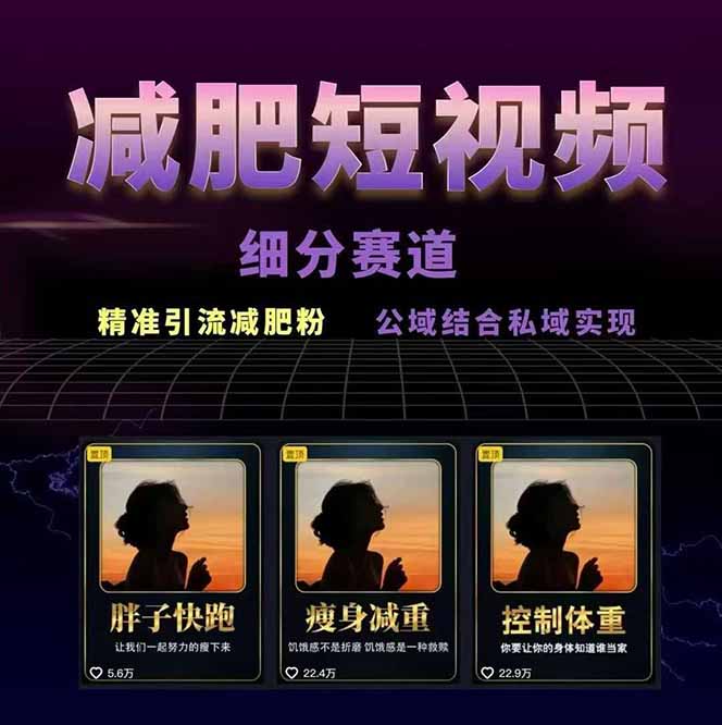 图片[1]-减肥短视频赛道运营课：素材准备-视频制作-引流变现全流程 (附素材-青禾学社