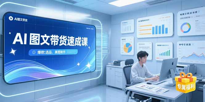 AI图文带货速成课,养号引流秘籍,爆款选品策略,美图制作全流程-青禾学社