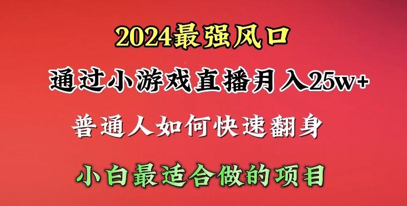 (10020期)2024年最强风口,通过小游戏直播月入25w+单日收益5000+小白最适合做的项目-青禾学社
