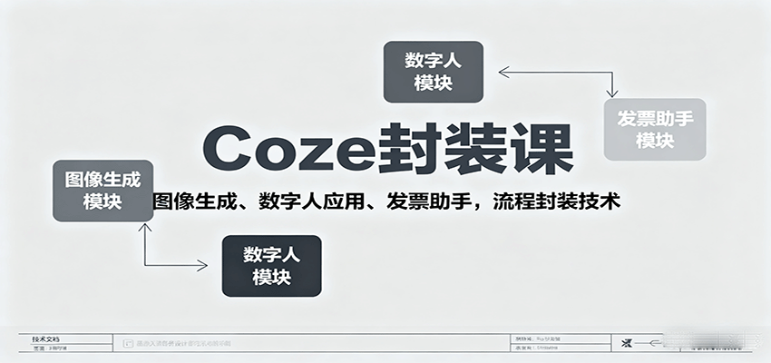 Coze封装课,图像生成、数字人应用、发票助手,流程封装技术-青禾学社