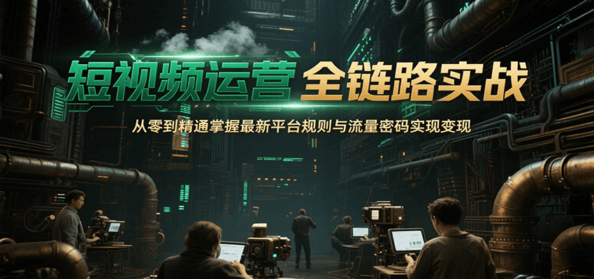 短视频运营全链路实战，从零到精通掌握最新平台规则与流量密码实现变现-青禾学社