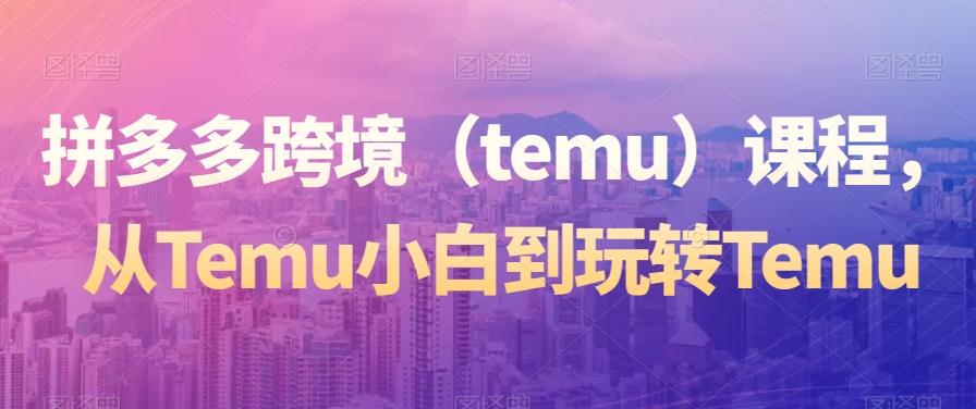 拼多多跨境(temu)课程,从Temu小白到玩转Temu-青禾学社