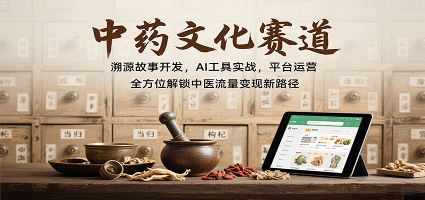 图片[1]-中药文化赛道：溯源故事开发，AI工具实战，平台运营，全方位解锁中医流量变现新路径-青禾学社