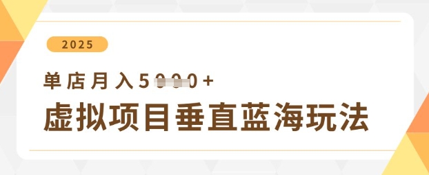 虚拟项目垂直玩法,实现单店月入5k+-青禾学社