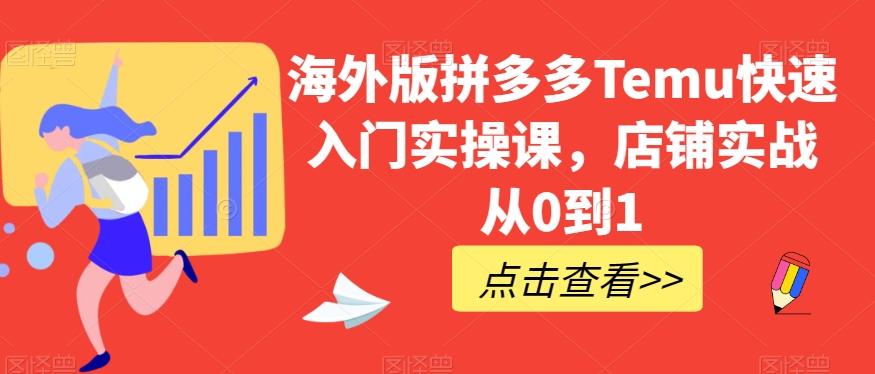 海外版拼多多Temu快速入门实操课,店铺实战从0到1-青禾学社