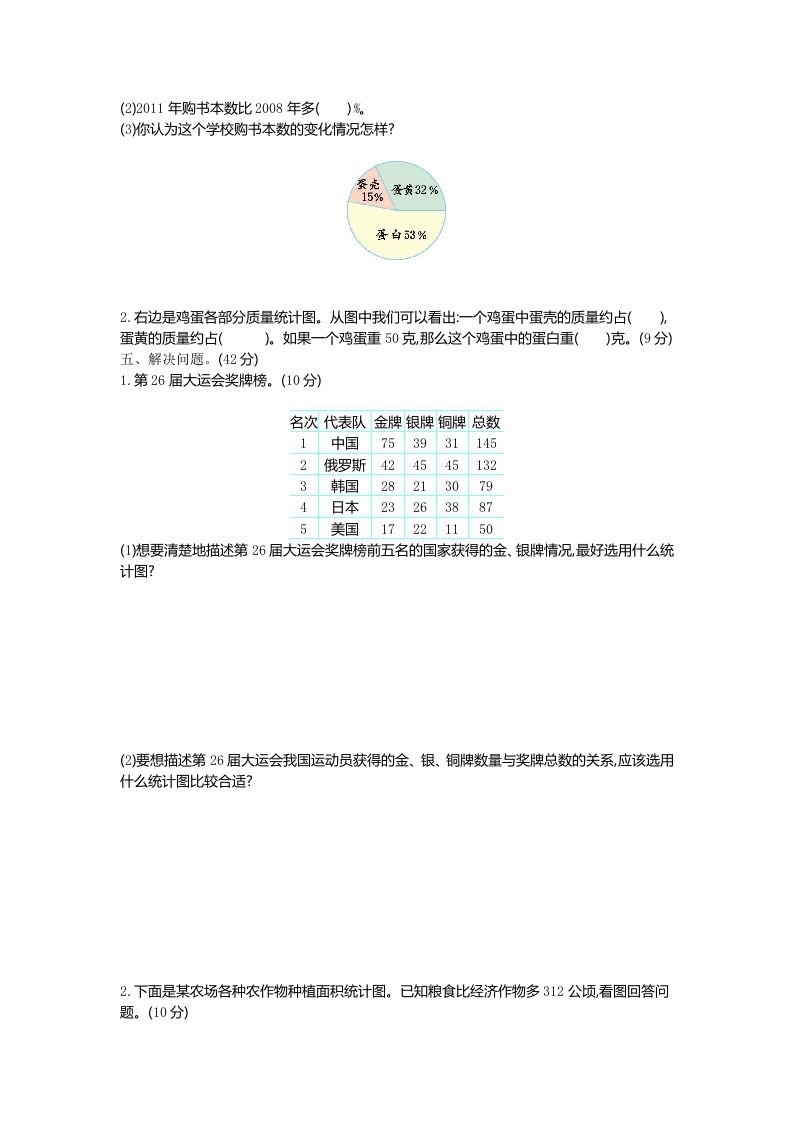 五下（54制）青岛版数学第七单元检测-1-青禾学社