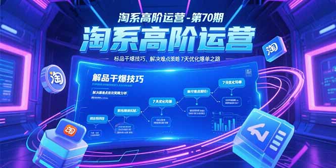 淘系高阶运营-第70期,标品干爆技巧,解决难点策略,大佬操盘方法-青禾学社
