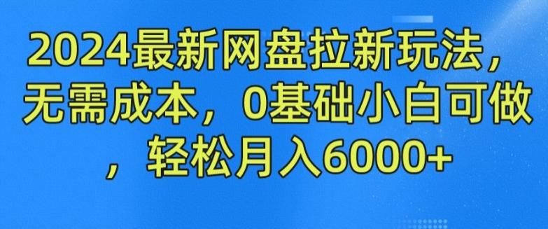 2024最新网盘拉新玩法，无需成本，0基础小白可做，轻松月入6000+【揭秘】-青禾学社