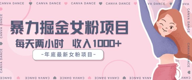 年底暴力女粉掘金项目5天变现1.5W+【揭秘】-青禾学社