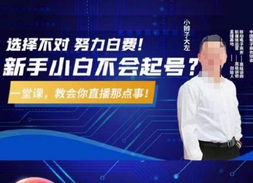 大左教您从0到1做直播带货,选择不对,努力白费,5小时课程搞定那点事,解决你起号问题-青禾学社