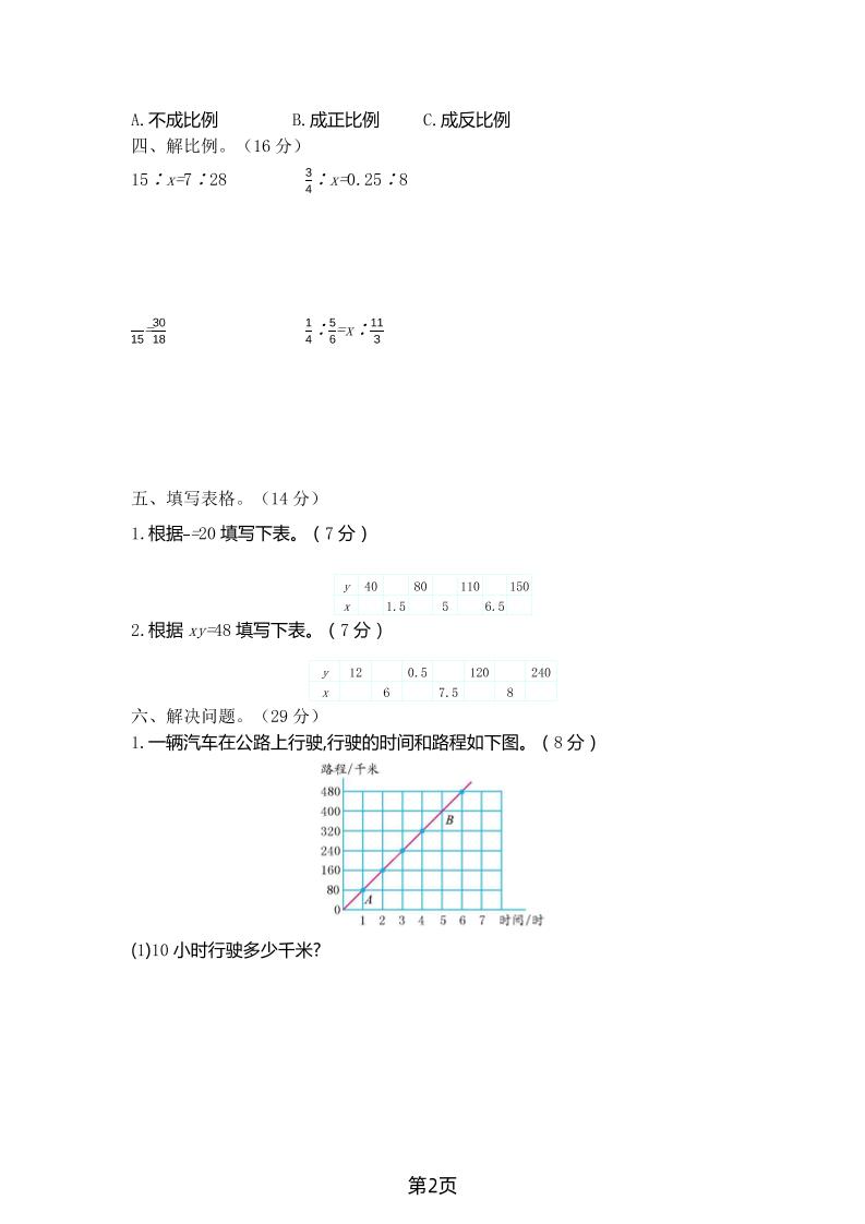 六年级下数学第四单元测试卷-1《北师版》-青禾学社