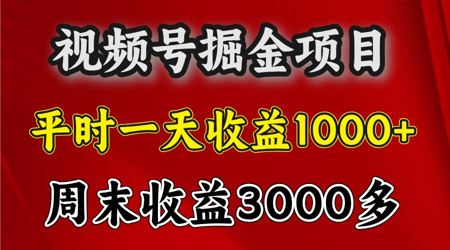 一天收益1000+ 视频号掘金,周末收益会更高些-青禾学社
