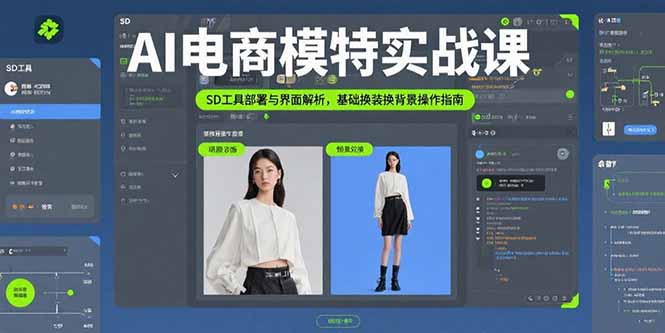 AI电商模特实战课，SD工具部署与界面解析，基础换装换背景操作指南-青禾学社
