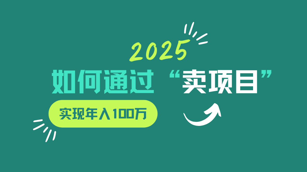 2025年如何通过“卖项目”实现年入100w-青禾学社