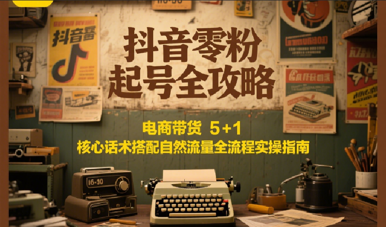 抖音零粉起号全攻略:电商带货 5+1 核心话术搭配自然流量全流程实操指南-青禾学社