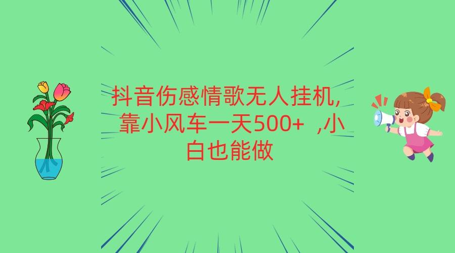 抖音伤感情歌无人挂机 靠小风车一天500+ 小白也能做-青禾学社
