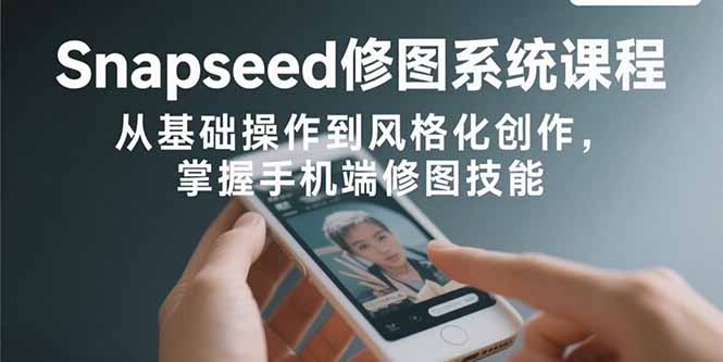 Snapseed修图系统课程:从基础操作到风格化创作,掌握手机端修图技能-青禾学社