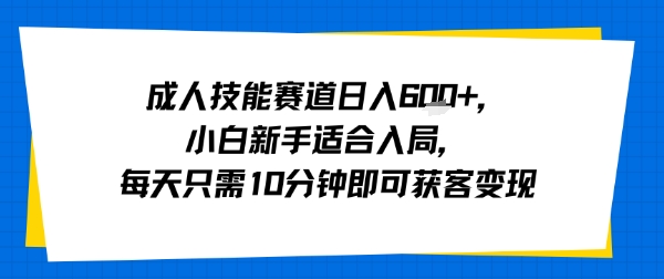 成人技能赛道日入多张，小白新手适合入局，每天只需10分钟即可获客变现-青禾学社