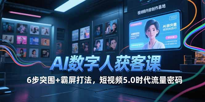 AI数字人获客课，6步突围+霸屏打法，短视频5.0时代流量密码-青禾学社