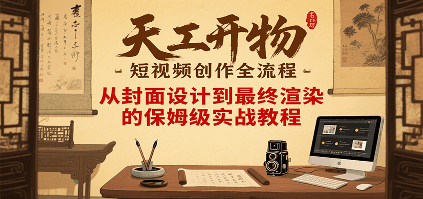 图片[1]-天工开物短视频创作全流程，从封面设计到最终渲染的保姆级实战教程-青禾学社