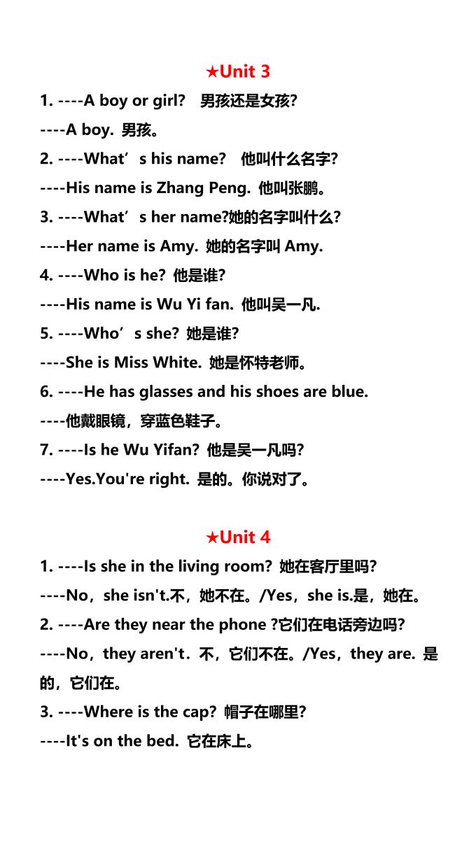 【2025秋新版】四年级英语上册各单元必须要掌握的重点句型-青禾学社