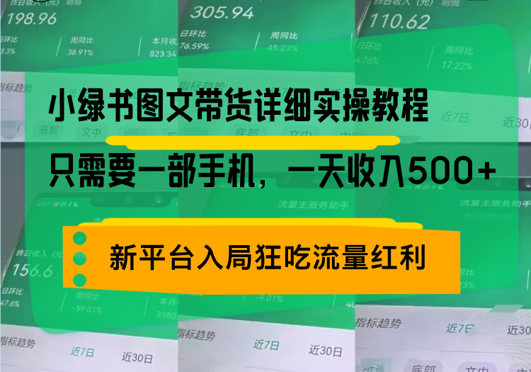 小绿书图文带货详细实操教程,只需要一部手机,一天收入500+,轻松变现-青禾学社