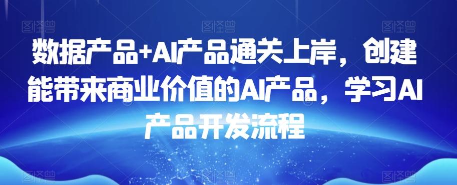 数据产品+AI产品通关上岸,创建能带来商业价值的AI产品,学习AI产品开发流程-青禾学社
