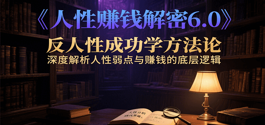 人性赚钱解密6.0,反人性成功学方法论,深度解析人性弱点与赚钱的底层逻辑-青禾学社