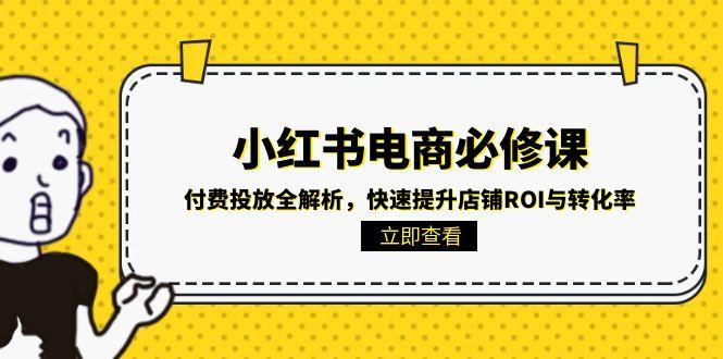 小红书电商必修课：付费投放全解析，快速提升店铺ROI与转化率-青禾学社