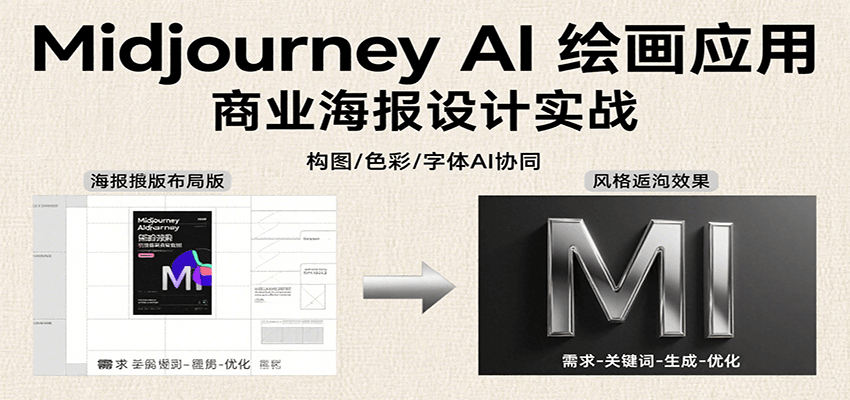 Midjourney AI绘画应用,关键词指令解析、漫画头像制作、海报设计、3D人物生成等-青禾学社