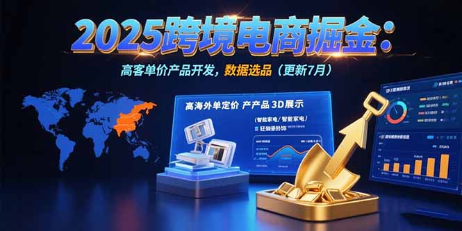 2025跨境电商掘金:蓝海市场定位,高客单价产品开发,数据选品(更新7月-青禾学社