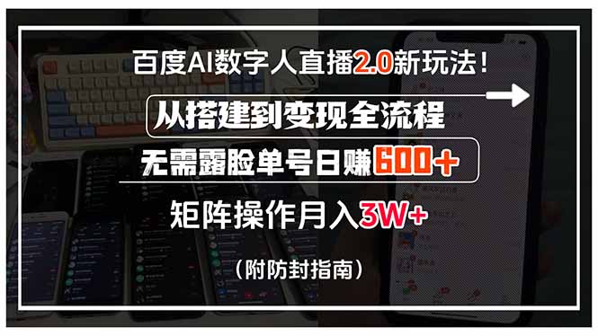 百度AI数字人直播2.0新玩法!从搭建到变现全流程,无需露脸单号日赚600…-青禾学社