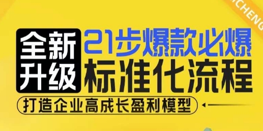 21步爆款必爆标准化流程，全新升级，打造企业高成长盈利模型-青禾学社