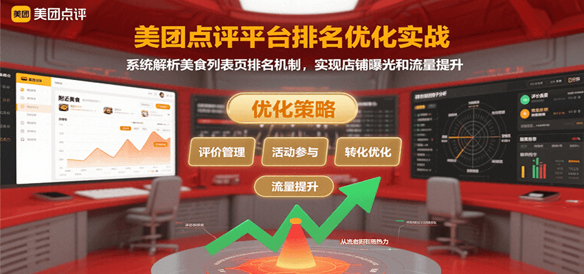 美团点评平台排名优化实战,系统解析美食列表页排名机制,实现店铺曝光和流量提升-青禾学社