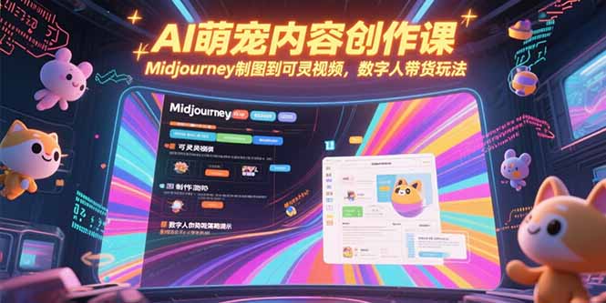 AI萌宠内容创作课,Midjourney制图到可灵视频,数字人带货玩法-青禾学社