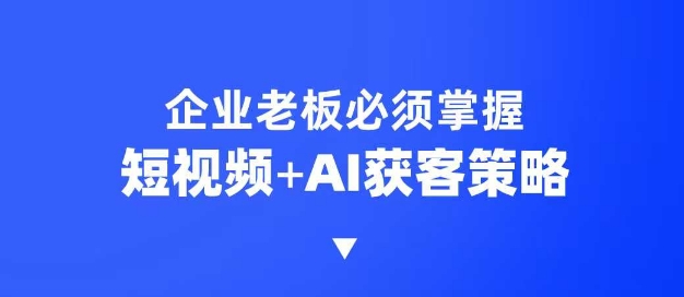 企业短视频AI获客霸屏流量课,6步短视频+AI突围法,3大霸屏抢客策略-青禾学社