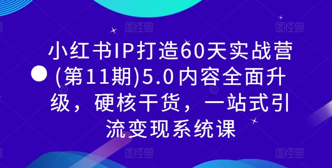 小红书IP打造60天实战营(第11期)5.0​内容全面升级，硬核干货，一站式引流变现系统课-青禾学社