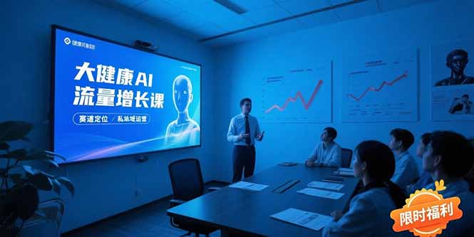 大健康AI流量增长课8.0,赛道定位方法论,AI数字人内容生产,私域转化运营-青禾学社