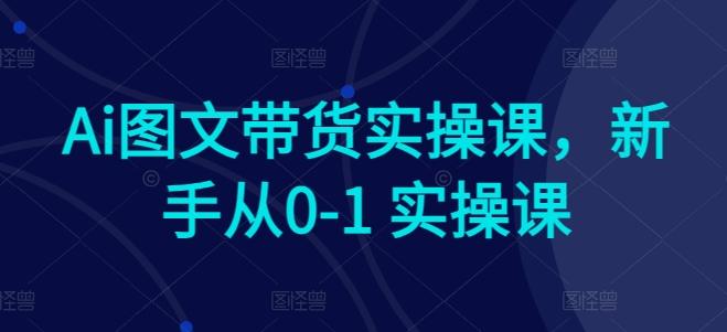 Ai图文带货实操课,新手从0-1 实操课-青禾学社