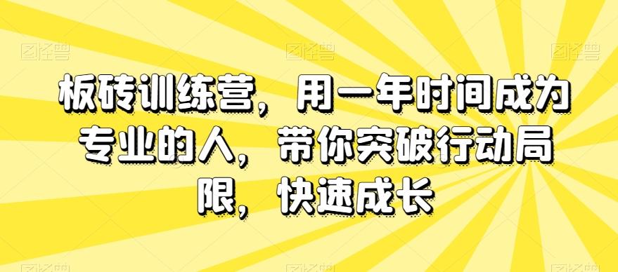 板砖训练营,用一年时间成为专业的人,带你突破行动局限,快速成长-青禾学社
