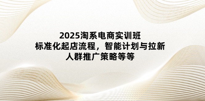2025淘系电商实训班：标准化起店流程，智能计划与拉新，人群推广策略等等-青禾学社