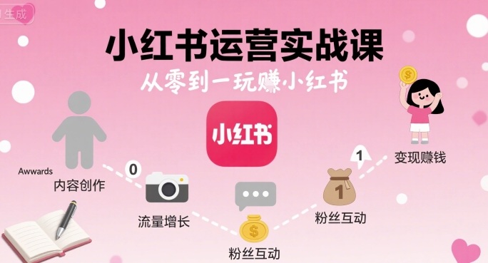 小红书运营实战课,从零到一玩賺小红书-青禾学社