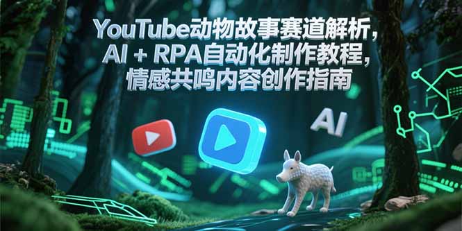 YouTube动物故事赛道解析，AI+RPA自动化制作教程，情感共鸣内容创作指南-青禾学社