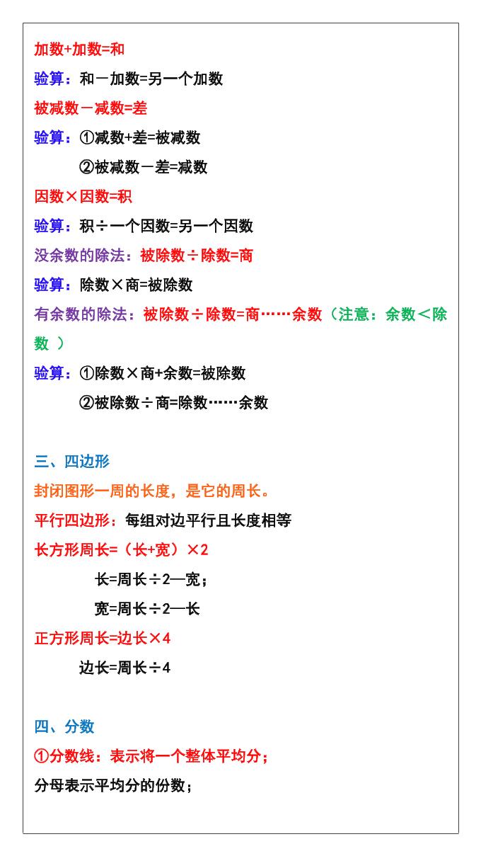 【2025秋新版】三年级数学上册必背内容汇总-青禾学社