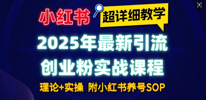 2025年最新小红书引流创业粉实战课程【超详细教学】小白轻松上手,月入1W+,附小红书养号SOP-青禾学社