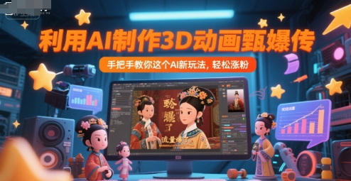 利用AI制作3D动画甄嬛传,流量爆了,手把手教你这个AI新玩法,轻松涨粉-青禾学社