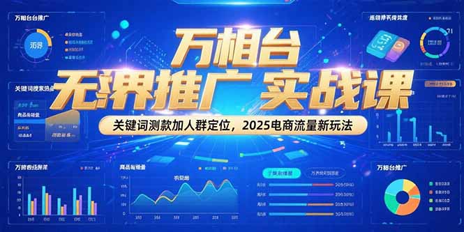 万相台无界推广实战课，关键词测款加人群定位，2025电商流量新玩法-青禾学社